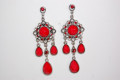 Pendientes largos Piedra rojo