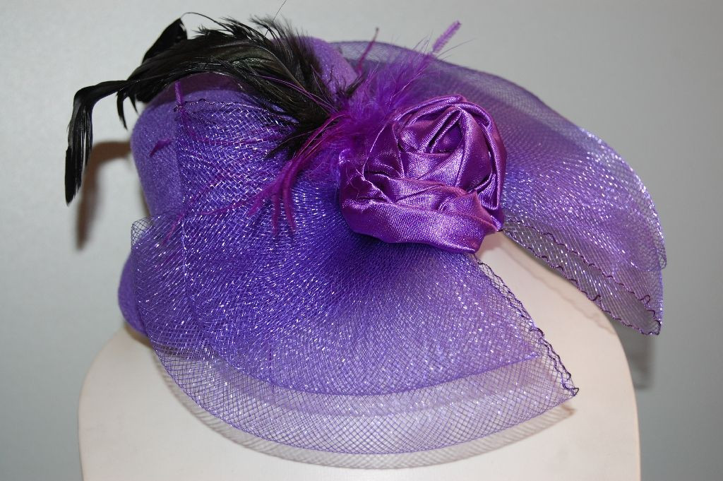 Headdress Hat purple flower